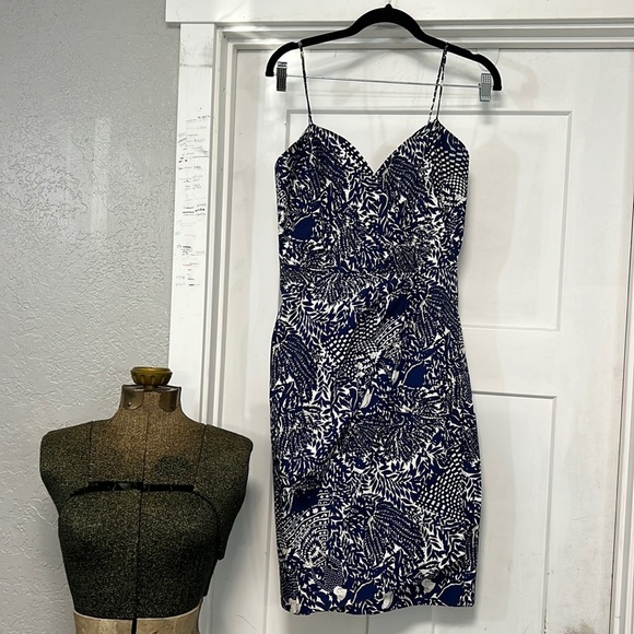 JILL STUART FLORAL BLUE & WHITE DRESS X- SMALL - Picture 1 of 17